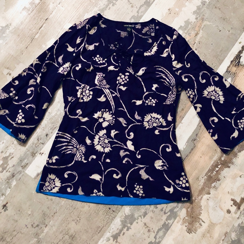 Lucky brand tunic with cute bird pattern